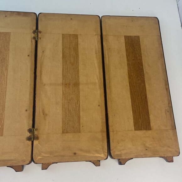 Japanese Asian 4 Panel Folding Screen Art Table Top Wall Hanging Shell Art Birds - Picture 6 of 12